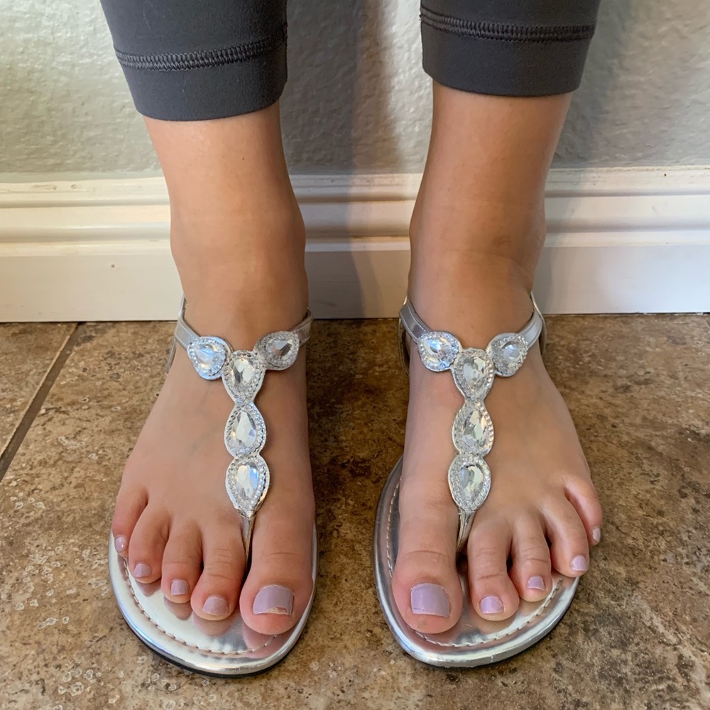Montego Bay Club Silver Sandals - Size 8